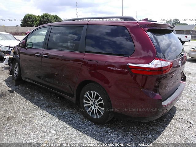 5TDYZ3DC6JS920454 - 2018 TOYOTA SIENNA XLE/LIMITED MAROON photo 3