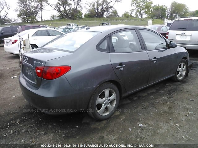 KMHDU46D78U512202 - 2008 HYUNDAI ELANTRA GLS/SE/LIMITED GRAY photo 4