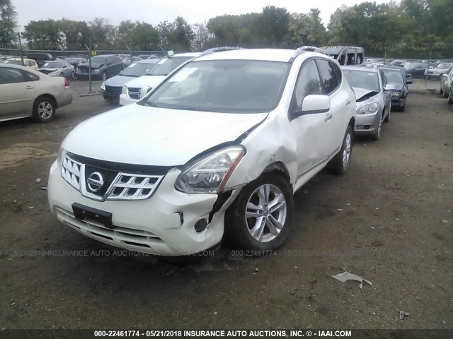 JN8AS5MV0CW406738 - 2012 NISSAN ROGUE S/SV WHITE photo 2