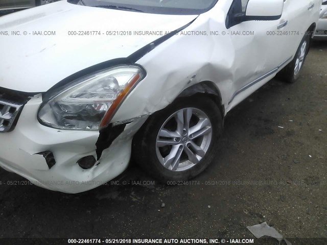 JN8AS5MV0CW406738 - 2012 NISSAN ROGUE S/SV WHITE photo 6