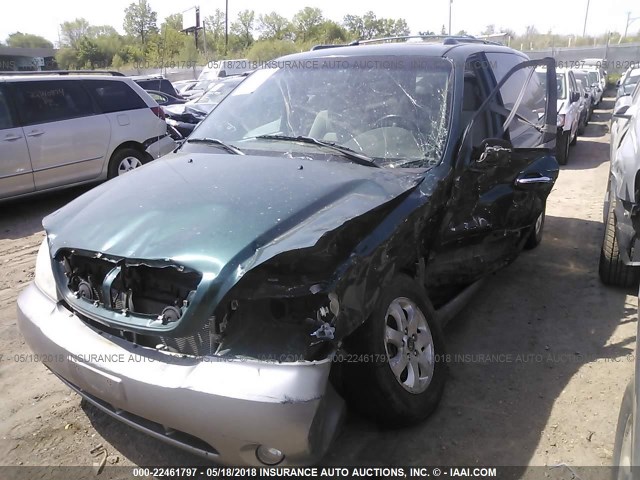 KNDUP132756703552 - 2005 KIA SEDONA EX/LX GREEN photo 6