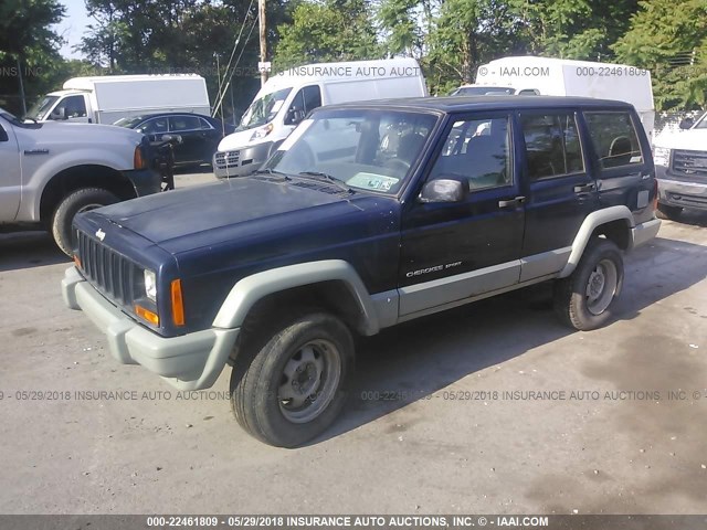 1J4FF28S7YL140514 - 2000 JEEP CHEROKEE SE BLUE photo 2