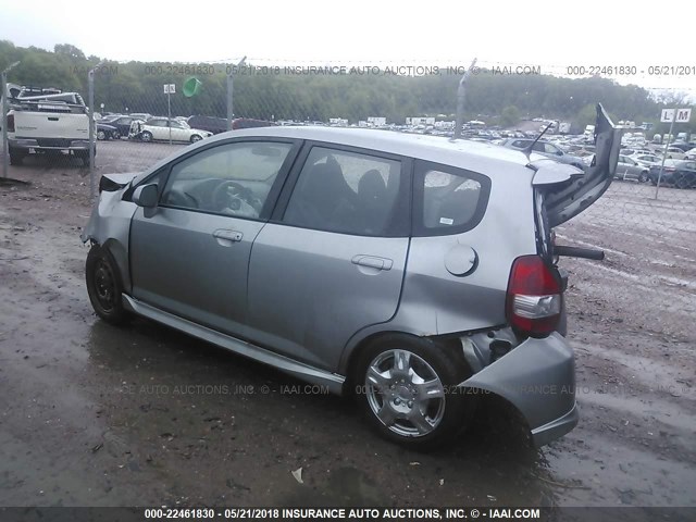 JHMGD38697S012139 - 2007 HONDA FIT S GRAY photo 3