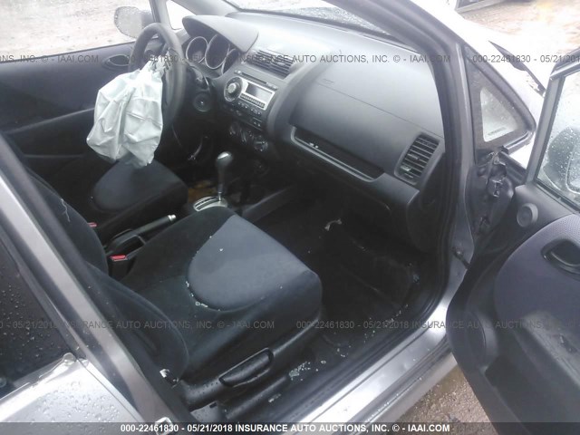 JHMGD38697S012139 - 2007 HONDA FIT S GRAY photo 5