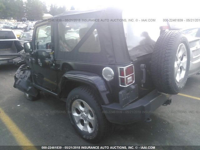 1C4AJWAG0CL237882 - 2012 JEEP WRANGLER SPORT BLACK photo 3