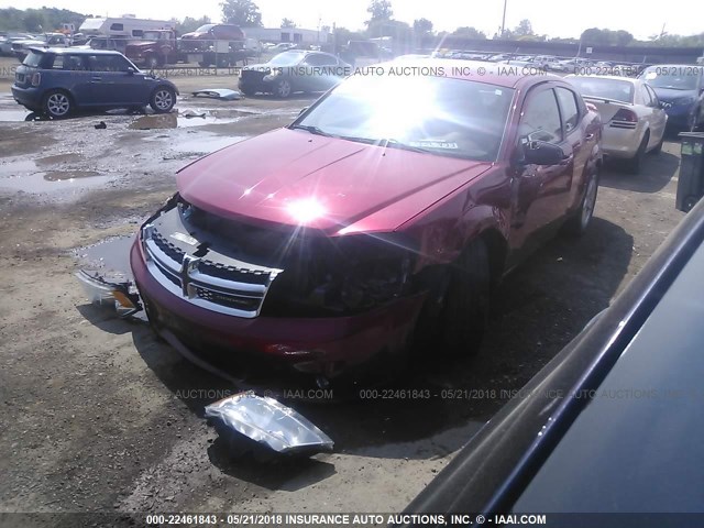 1C3CDZEG9CN206912 - 2012 DODGE AVENGER SXT RED photo 2