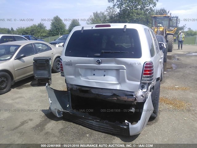 4M2CU91127KJ18895 - 2007 MERCURY MARINER LUXURY SILVER photo 6