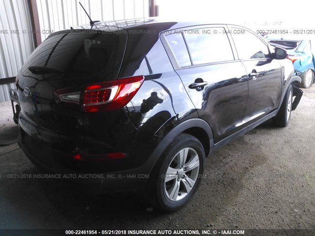 KNDPB3A24D7365322 - 2013 KIA SPORTAGE LX BLACK photo 4