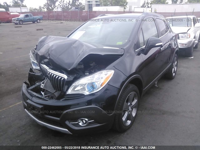 KL4CJFSB2EB591451 - 2014 BUICK ENCORE CONVENIENCE BLACK photo 2