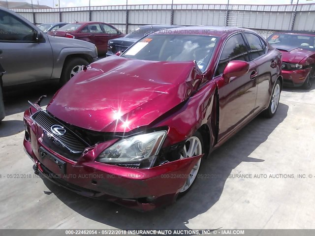 JTHBE262675017217 - 2007 LEXUS IS 350 RED photo 2