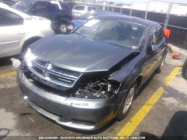 1C3CDZCB4CN157335 - 2012 DODGE AVENGER SXT GRAY photo 2