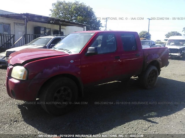 1N6ED27Y84C463877 - 2004 NISSAN FRONTIER CREW CAB XE V6 RED photo 2