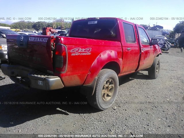 1N6ED27Y84C463877 - 2004 NISSAN FRONTIER CREW CAB XE V6 RED photo 4