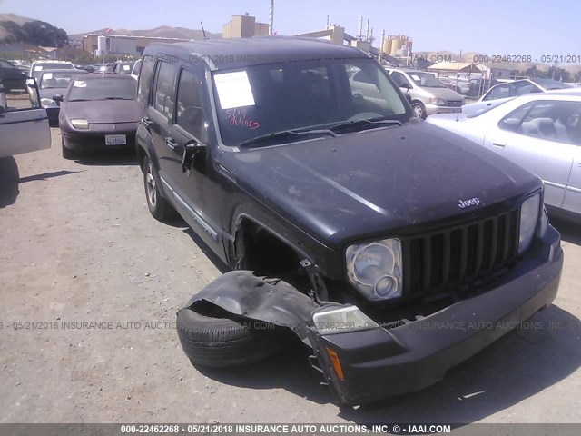 1J8GP28KX8W286758 - 2008 JEEP LIBERTY SPORT BLACK photo 1