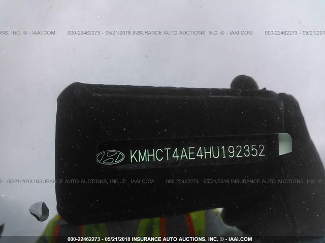 KMHCT4AE4HU192352 - 2017 HYUNDAI ACCENT SE WHITE photo 9