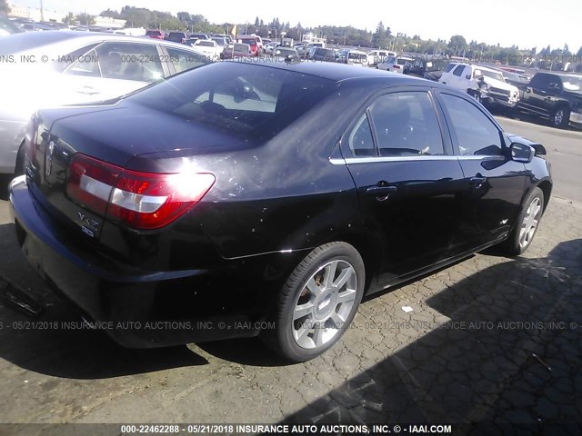 3LNHM28TX7R609944 - 2007 LINCOLN MKZ BLACK photo 4