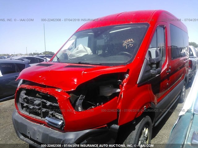 1FMZK1CG6GKB48566 - 2016 FORD TRANSIT T-150 RED photo 2