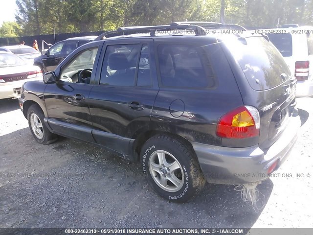 KM8SC73D43U455787 - 2003 HYUNDAI SANTA FE GLS/LX BLACK photo 3