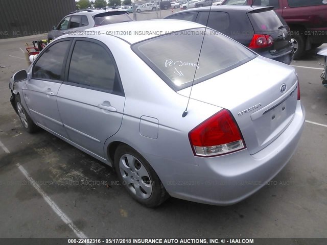 KNAFE121675453556 - 2007 KIA SPECTRA EX/LX SILVER photo 3