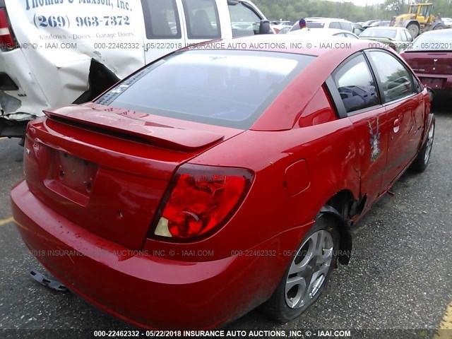 1G8AV12F44Z217222 - 2004 SATURN ION LEVEL 3 RED photo 4