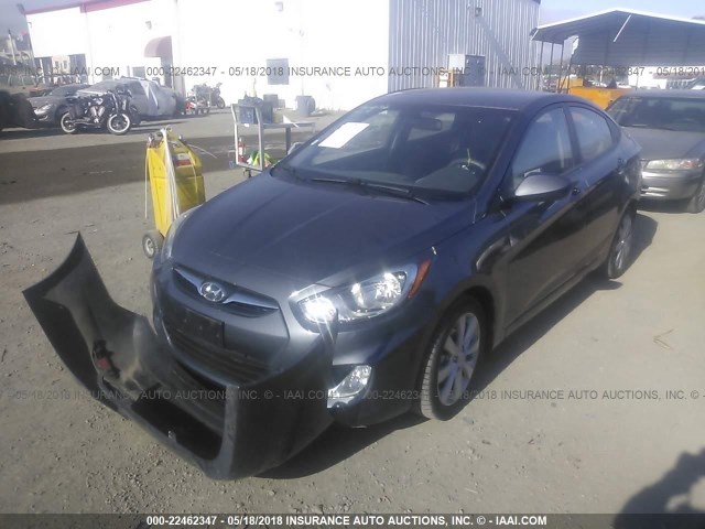 KMHCU4AE9CU108242 - 2012 HYUNDAI ACCENT GLS/GS/SE GRAY photo 2