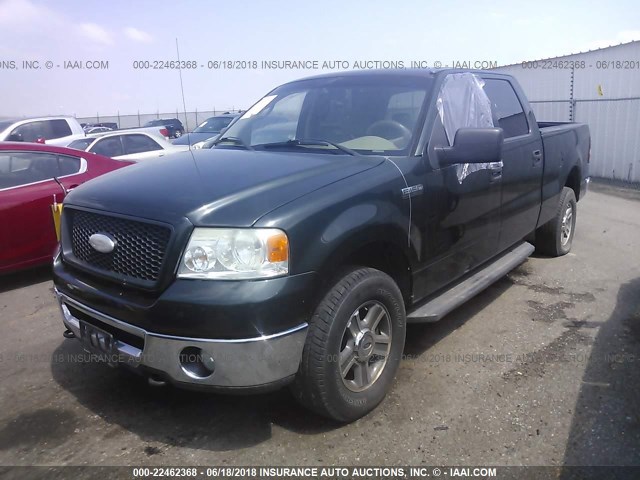 1FTPW14V76KC73801 - 2006 FORD F150 SUPERCREW მწვანე ფოტო 2