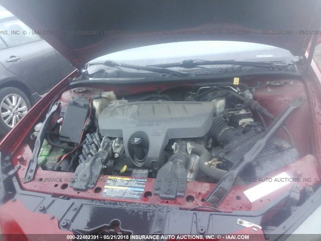 2G2WP552161247896 - 2006 PONTIAC GRAND PRIX RED photo 10