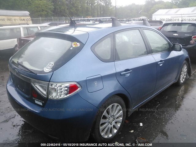 JF1GH61608H807764 - 2008 SUBARU IMPREZA 2.5I BLUE photo 4