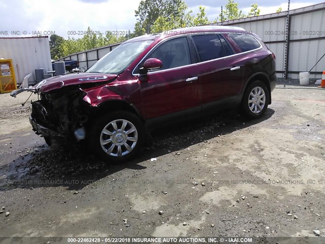 5GAKVBED0BJ242917 - 2011 BUICK ENCLAVE CXL მუქწითელი ფოტო 2