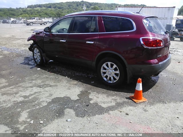 5GAKVBED0BJ242917 - 2011 BUICK ENCLAVE CXL MAROON photo 3