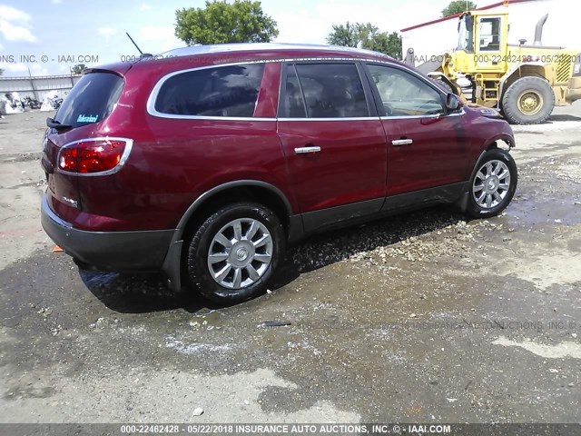 5GAKVBED0BJ242917 - 2011 BUICK ENCLAVE CXL MAROON photo 4