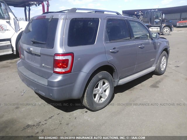 1FMCU59H48KC46035 - 2008 FORD ESCAPE HEV GRAY photo 4