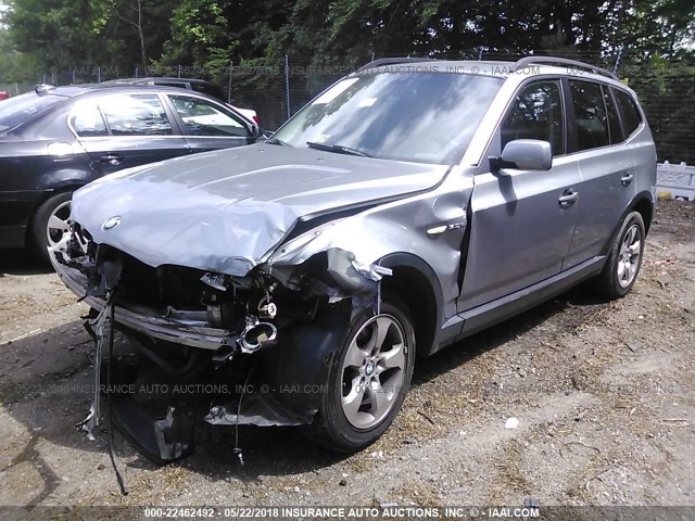 WBXPC93487WJ01922 - 2007 BMW X3 3.0SI GRAY photo 2