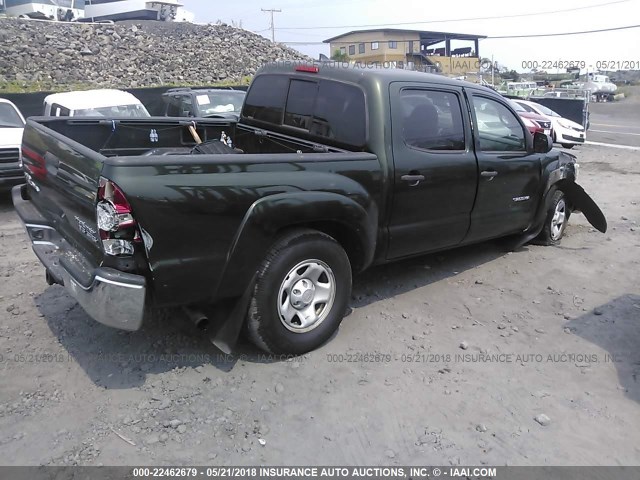 3TMJU4GN2CM137265 - 2012 TOYOTA TACOMA DOUBLE CAB PRERUNNER GREEN photo 4