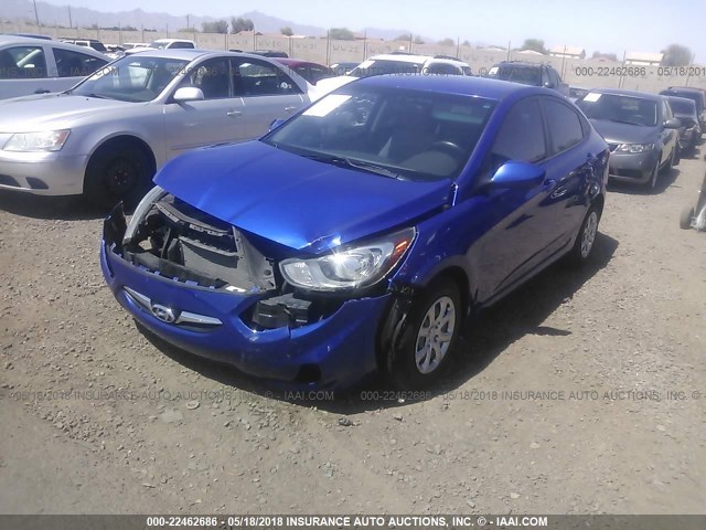 KMHCT4AE3CU133544 - 2012 HYUNDAI ACCENT GLS/GS BLUE photo 2