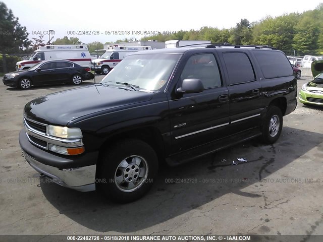 3GNFK16T7YG226109 - 2000 CHEVROLET SUBURBAN K1500 BLACK photo 2