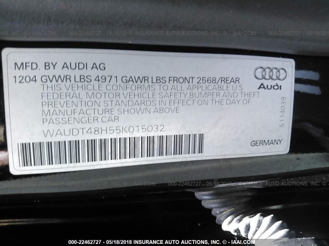 WAUDT48H55K015032 - 2005 AUDI A4 QUATTRO CABRIOLET BLACK photo 9