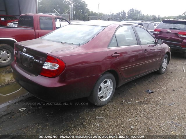 4T1BE32K72U031294 - 2002 TOYOTA CAMRY LE/XLE/SE 栗色 照片 4