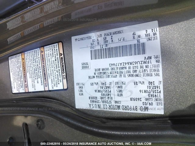 1FMZU63K64ZA17443 - 2004 FORD EXPLORER XLT/XLT SPORT/NBX SILVER photo 9