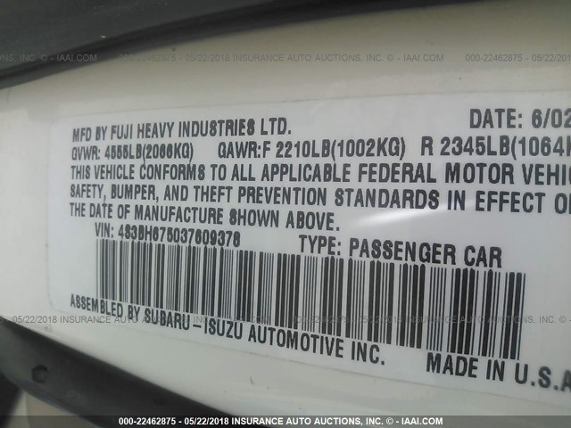 4S3BH675037609378 - 2003 SUBARU LEGACY OUTBACK AWP 白色 照片 9