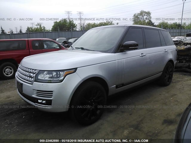 SALGS3TF5EA162887 - 2014 LAND ROVER RANGE ROVER SUPERCHARGED SILVER photo 2