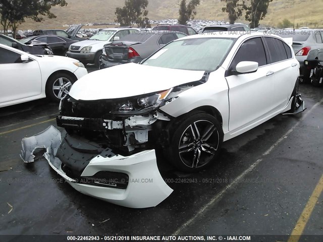 1HGCR2F6XHA088170 - 2017 HONDA ACCORD SPORT WHITE photo 2