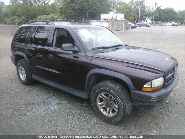 1D4HS38N63F584326 - 2003 DODGE DURANGO SPORT PURPLE photo 1