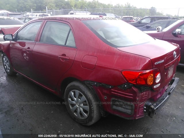 JTDBL40E499025415 - 2009 TOYOTA COROLLA LE/XLE RED photo 3