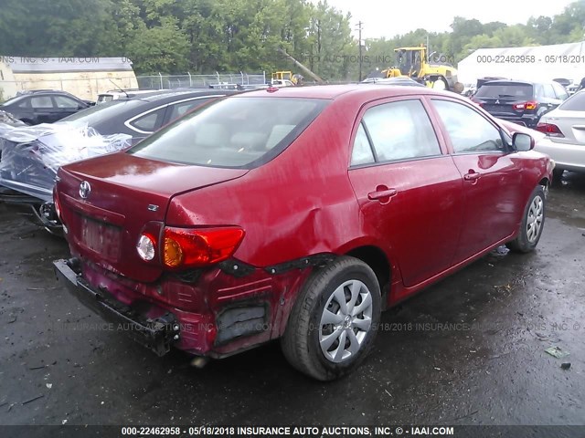 JTDBL40E499025415 - 2009 TOYOTA COROLLA LE/XLE RED photo 4