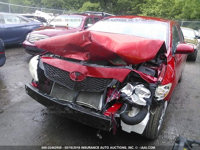 JTDBL40E499025415 - 2009 TOYOTA COROLLA LE/XLE RED photo 6