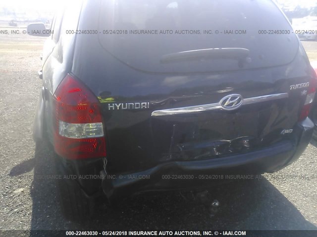 KM8JN72D17U670878 - 2007 HYUNDAI TUCSON SE/LIMITED BLACK photo 6