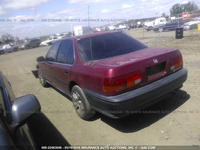 1HGCB7642PA169422 - 1993 HONDA ACCORD DX RED photo 3