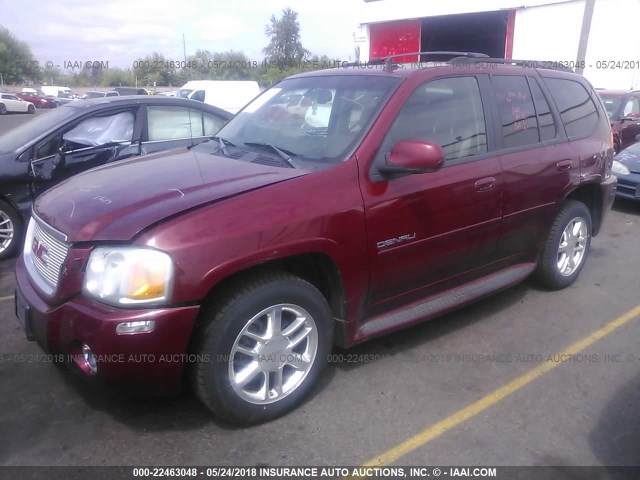 1GKET63M272252771 - 2007 GMC ENVOY DENALI RED photo 2