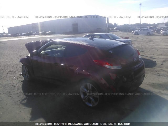 KMHTC6ADXDU100433 - 2013 HYUNDAI VELOSTER RED photo 3